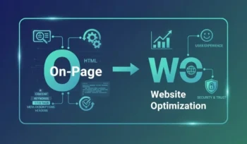 On-page SEO strategies for website optimization infographic