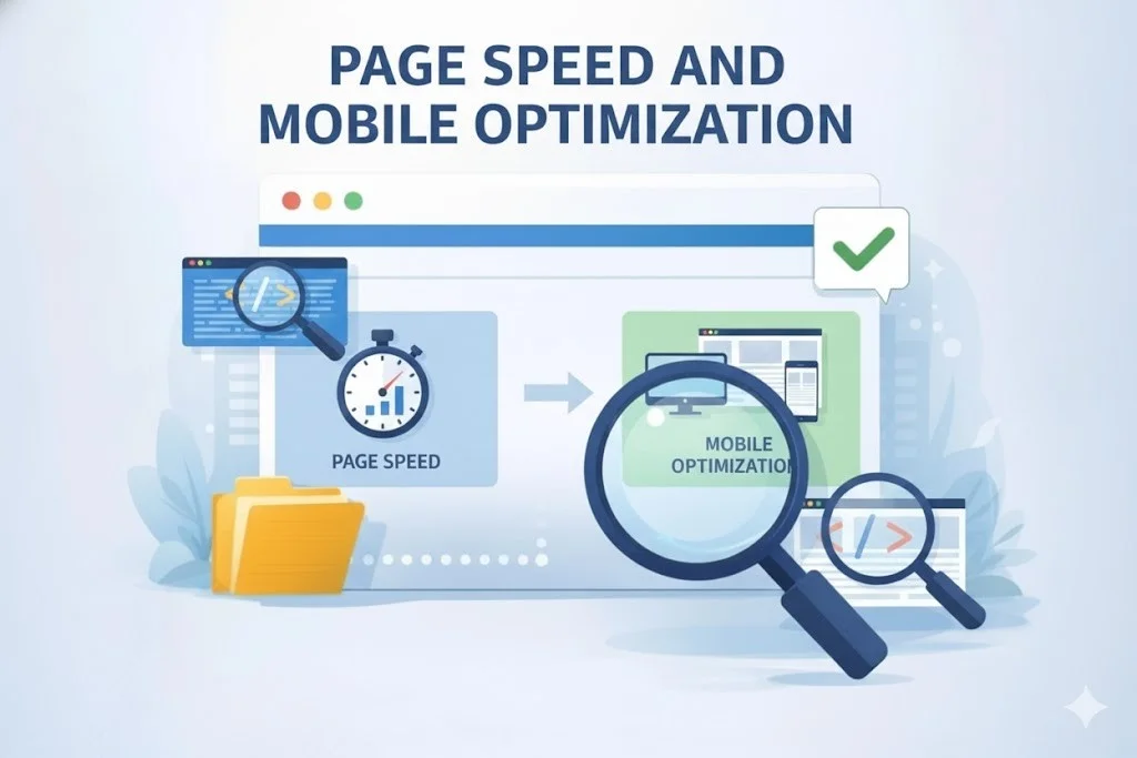 Page speed and mobile optimization for SEO