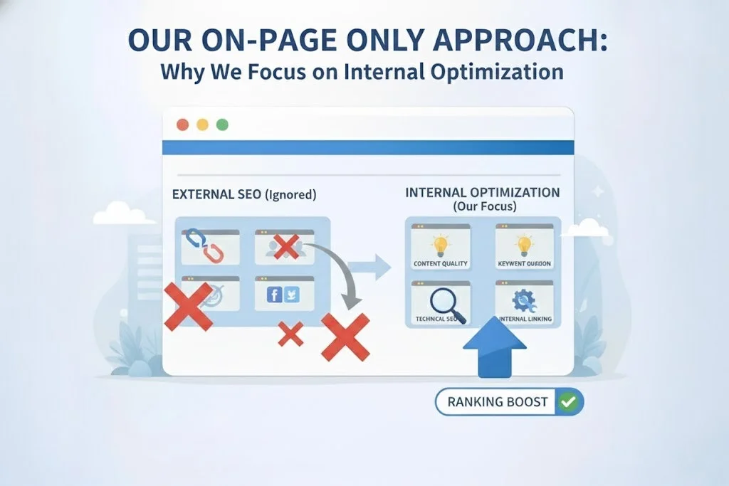 On-page SEO only optimization approach